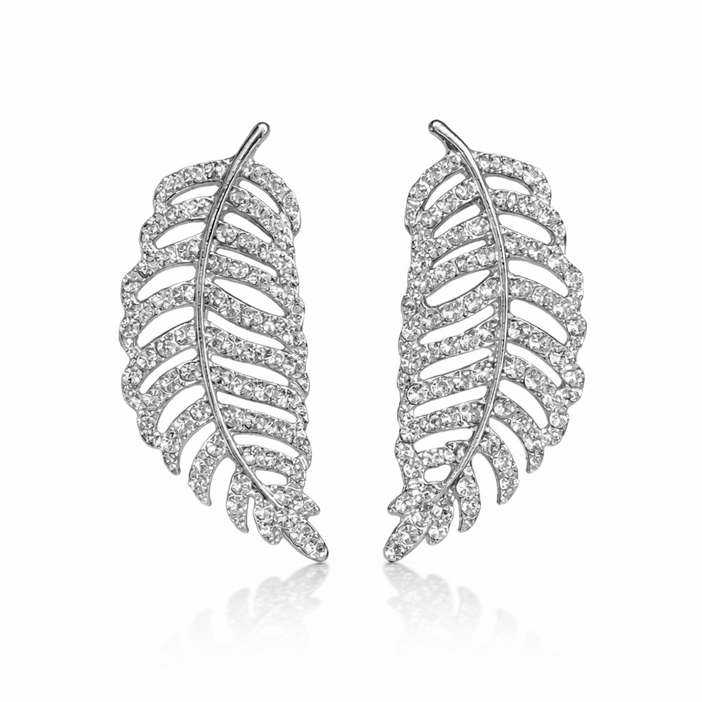⚜️ Elegant Silver Leaf Earrings